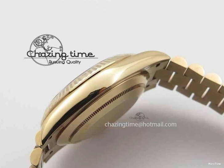 MiroTime 0318 Sophisticated Day-Date 40mm 228239 RG Noob 1:1 Best Edition Brown Roman Dial On RG President Bracelet A 3707